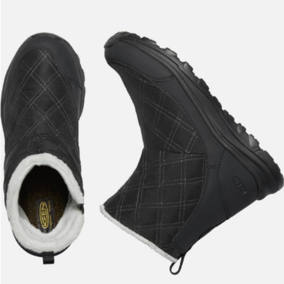 New Keen Terradora II Wintry Pull On Boots Quilted Waterproof  Black Size 10 - Picture 1 of 16